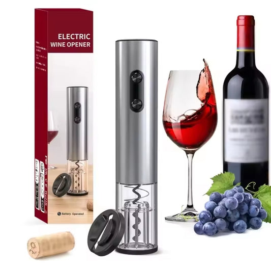 Electric Wine Bottle Opener with Foil Cutter – Stainless Steel USB Type-C Rechargeable Corkscrew