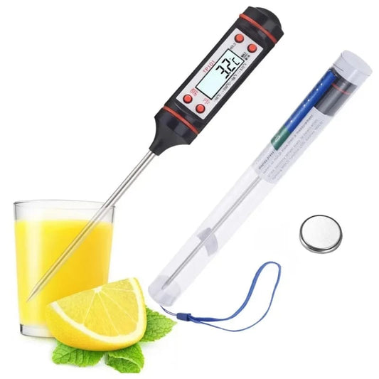 Digital food thermometer battery operated with led display
