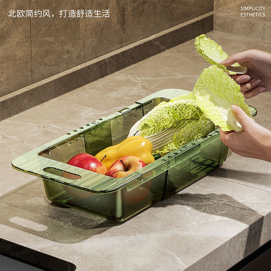 Multifunctional acrylic over the sink colander/drain basket