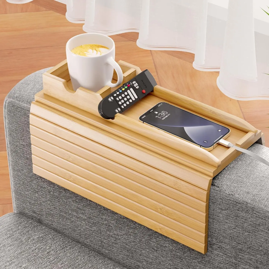 Bamboo Sofa Armrest Organizer