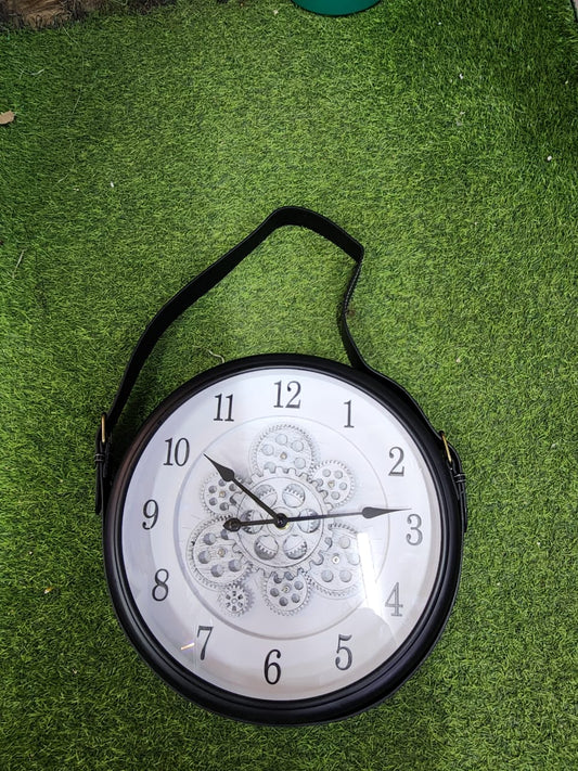 Luxury Clock with Rotating Gears & Hanging Belt
