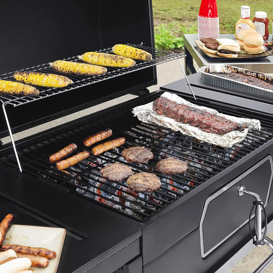 Outdoor Garden Barbecue Portable BBQ Grill Outdoor Large Charcoal Trolley Rectangular BBQ Barbecue Grill
