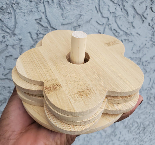 6pcs set bamboo coasters