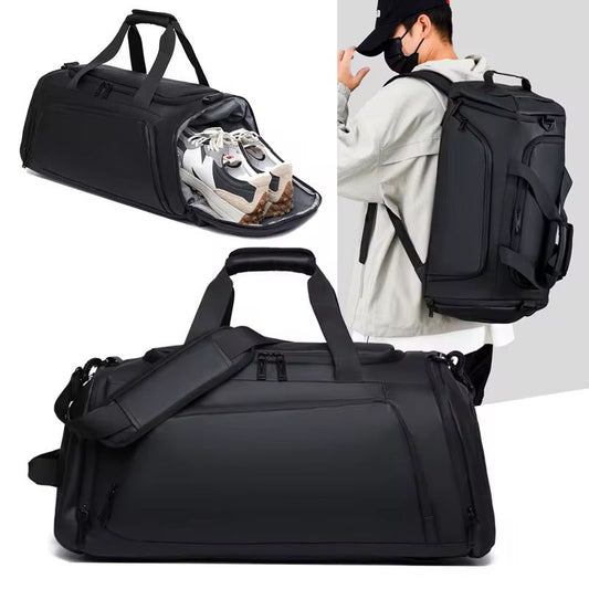 Waterproof Duffel Bag with Shoe Compartment – Convertible Backpack Gym & Travel Bag