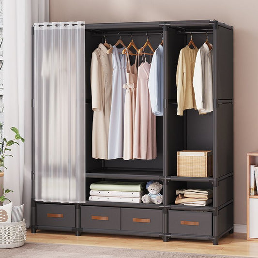 Elegant Heavy Duty Metallic Wardrobe – Durable, Spacious Clothes & Shoe Storage Organizer