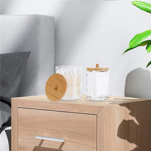 Acrylic Qtip storage jar/ cotton buds / earbuds jars