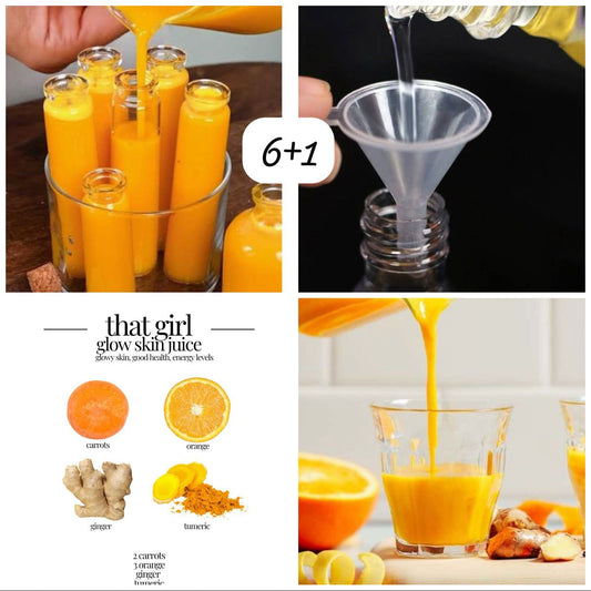 Wellness Ginger Shot Bottles 6pcs +1Funnel