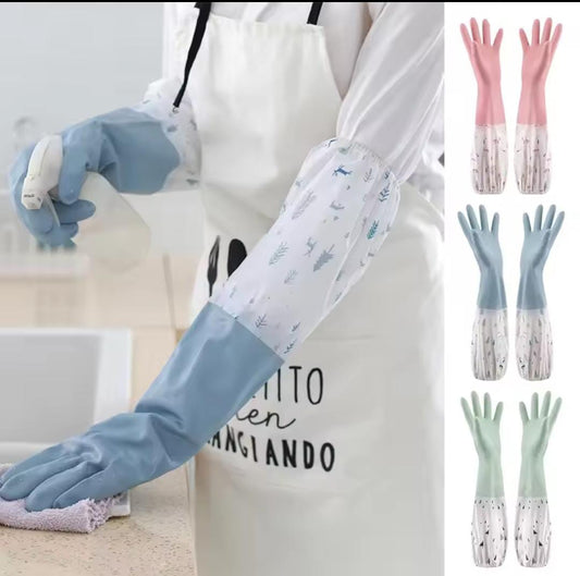Long silicon waterproof kitchen/household gloves