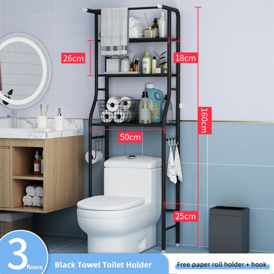 Over-the-Toilet Bathroom Organizer – Stainless Steel Storage Rack