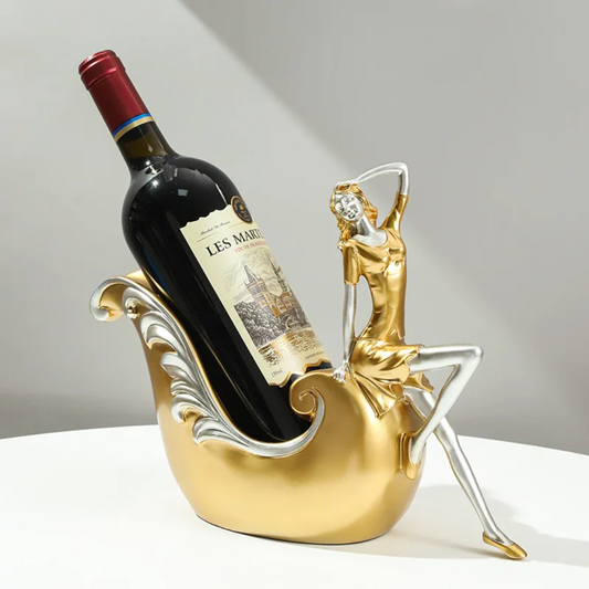 Creative Gold statue wine bottle holder