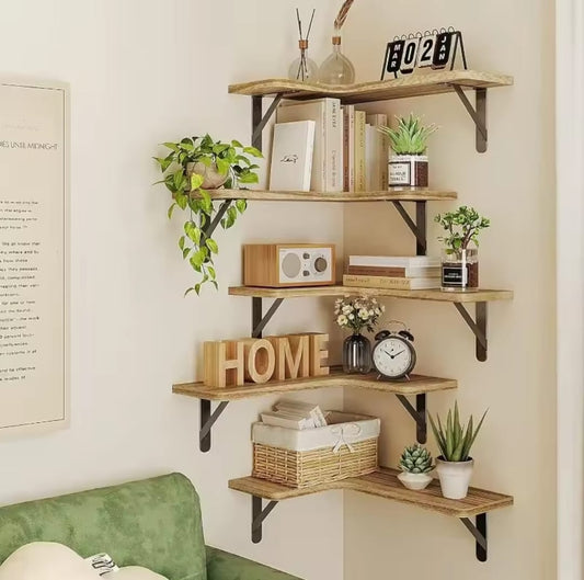 5 in 1 Rustic Wood Floating Shelves