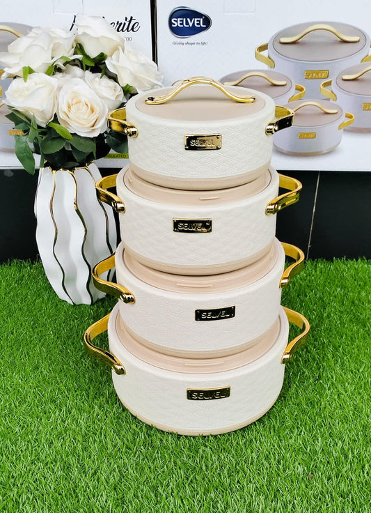 4pcs Luxurious Insulated Hotpot Set – Food Warmers 1L to 3.5L