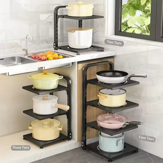 Kitchen adjustable storage rack