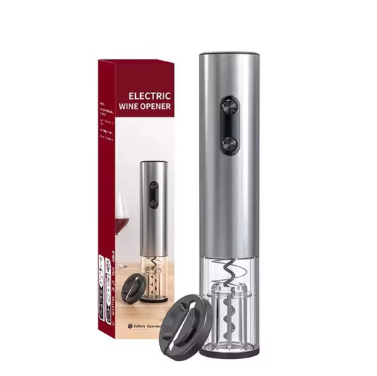 Electric Wine Bottle Opener with Foil Cutter – Stainless Steel USB Type-C Rechargeable Corkscrew