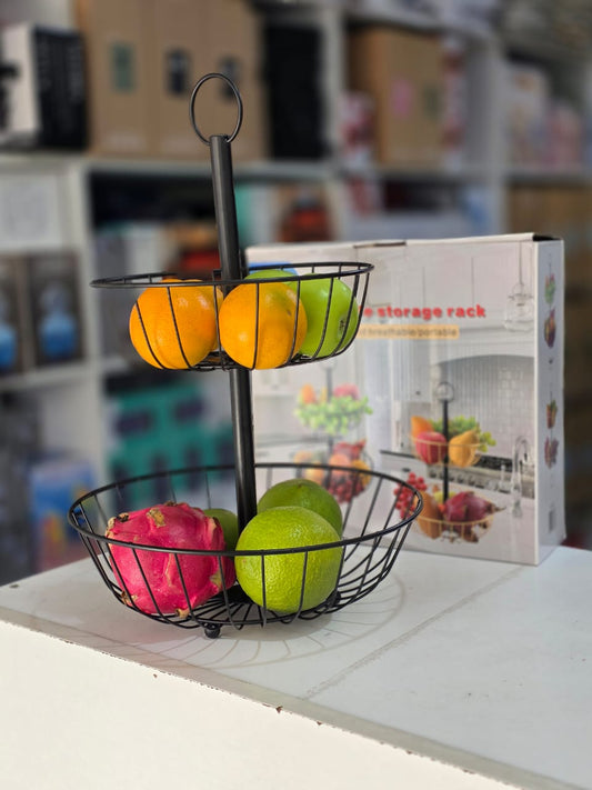 Kitchen Counter 2 Tier Fruit Basket Holder