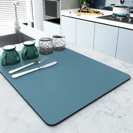Super absorbent Nonslip Drain dish drying mat.