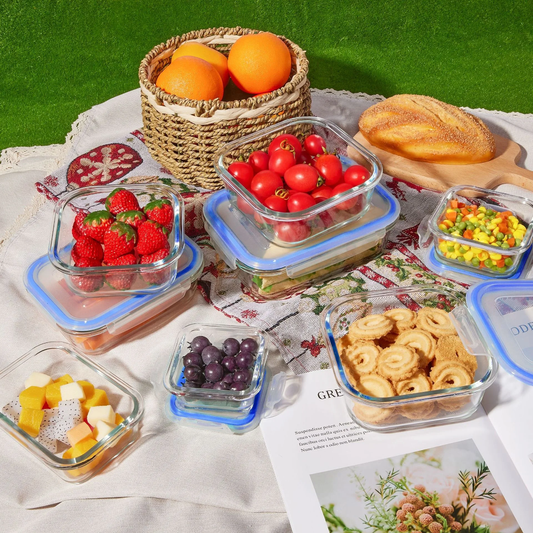 8-Piece Food Grade Glass Lunch Box Set