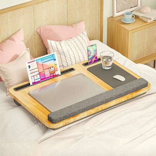 Portable Lap Desk – Laptop & Tablet Stand with Wrist Support, Mouse Pad & Storage