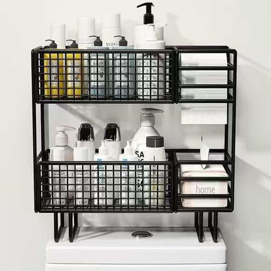 Double Layer Over-the-Toilet Rack | Punch-Free Bathroom Shelf