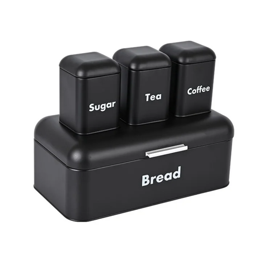 Alloy Bread Bin with Three Canister Set