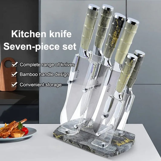 Quality Stainless Steel Knife Set with Bamboo Handles
