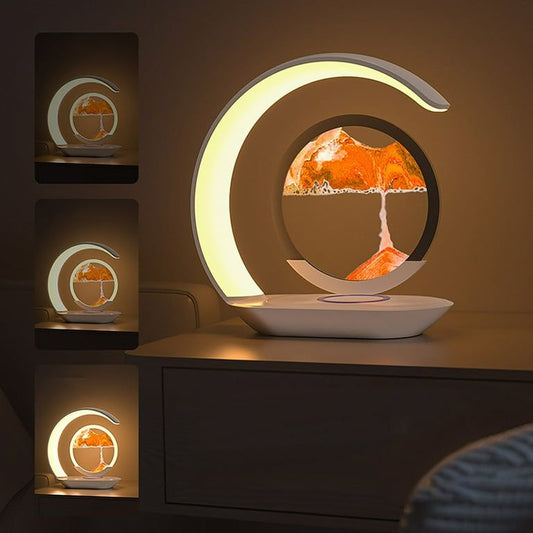 Night Light 3D Moving Sand Art Liquid Hourglass