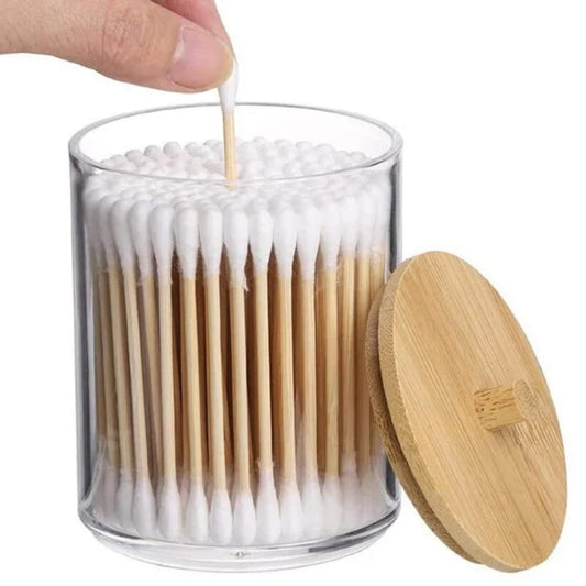 Acrylic Qtip storage jar/ cotton buds / earbuds jars