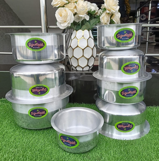 8pcs Aluminium Cookware Set – Medium Duty Pots (No Lids)