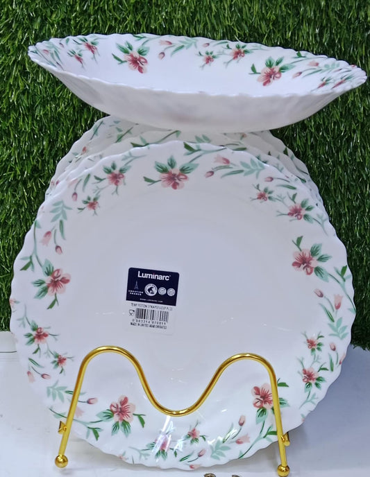 6 pc soup plates luminac  flower