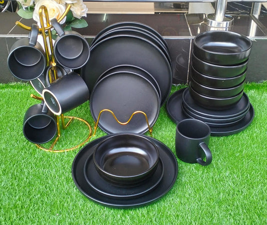 24pcs white plain dinner set