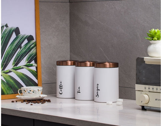 Elegant 3 Pc Sugar Dish Canister Set
