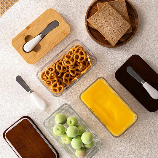 Transparent Glass butter dish