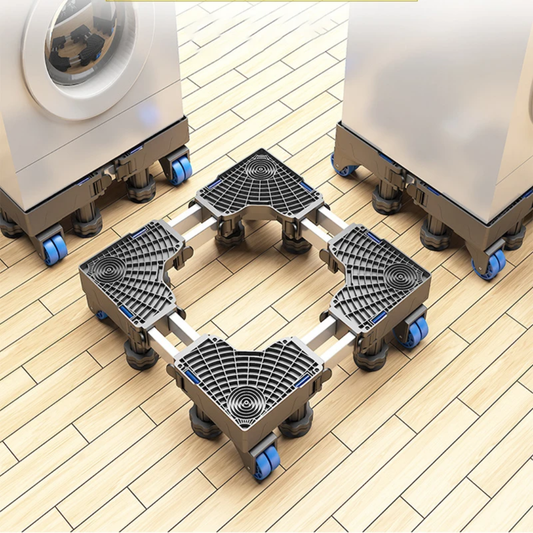 Heavy-Duty Adjustable Washing Machine & Fridge Stand with Wheels