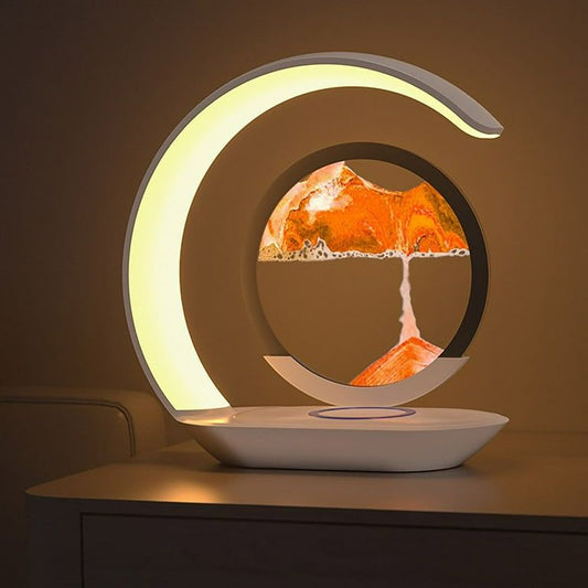 Night Light 3D Moving Sand Art Liquid Hourglass