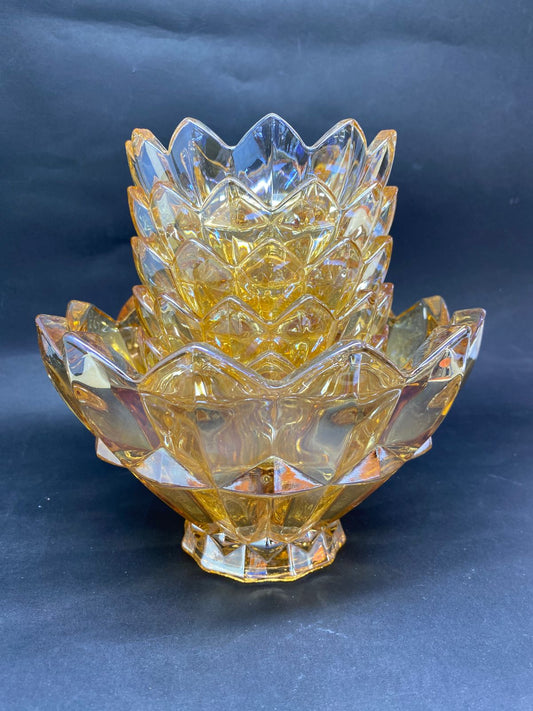Quality, delisoga glass bowl with own set of 6pcs dessert/soup bowls