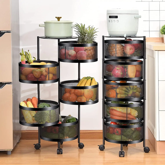 5 Tier Round Design Rotating Fruit Vegetable Rack