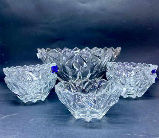 Quality, delisoga glass bowl with own set of 6pcs dessert/soup bowls