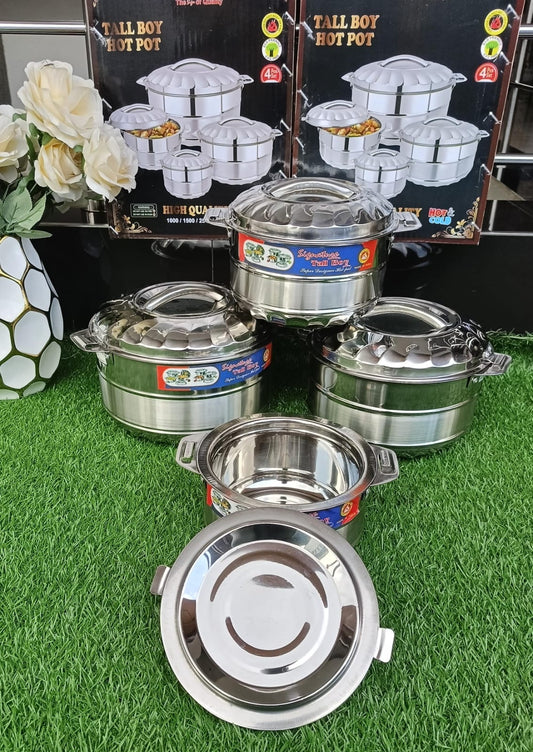 4pcs Luxurious Insulated Hotpot Set – Keeps Food Hot & Fresh 1–5hrs