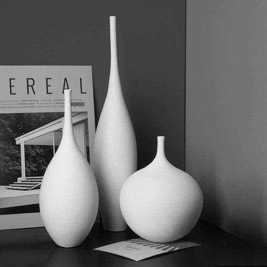 Luxury 2pc Black Brushed Decorative Vases