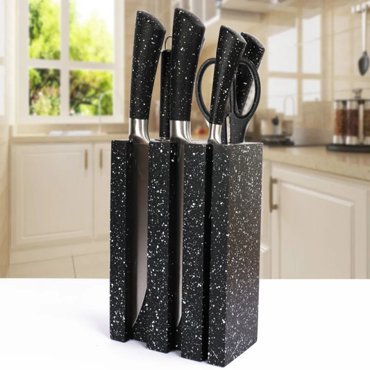 Speckled Knife Block Set – 7-Piece Kitchen Essentials