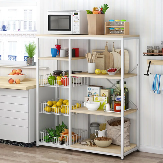 Multipurpose Kitchen & Office Storage Cabinet – 100% Wood and Metal Shelf Rack