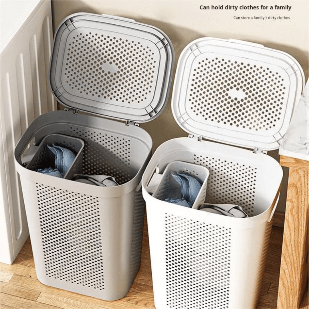 Rolling Laundry Hamper with Lid & Wheels | - Elegant Households KE
