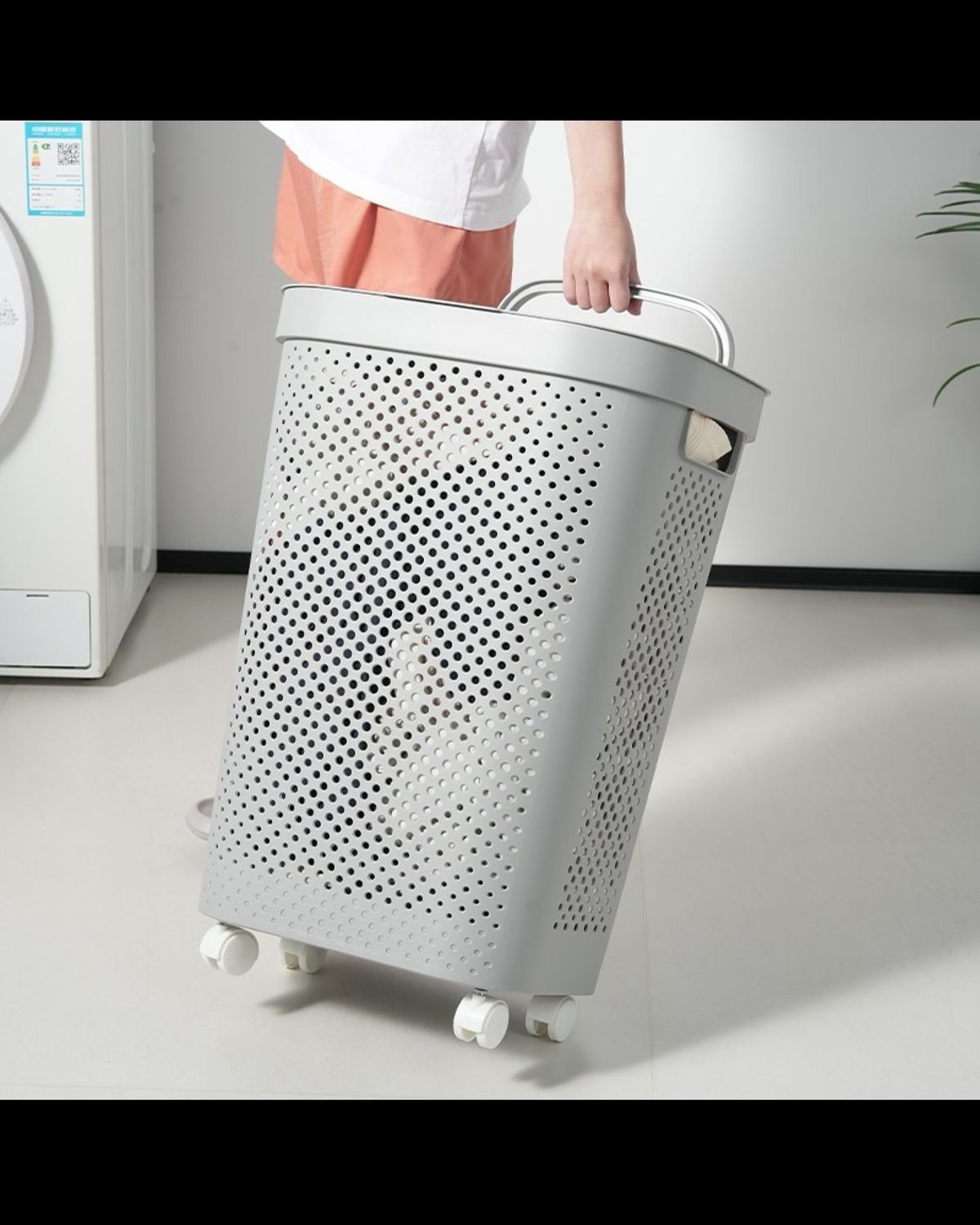 Rolling Laundry Hamper with Lid & Wheels | - Elegant Households KE
