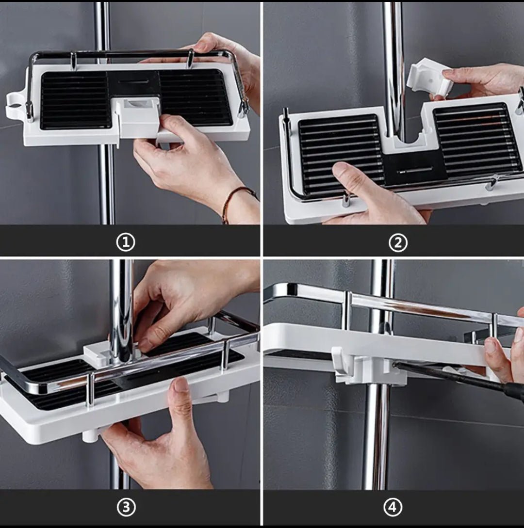 Rotating hook Shower storage rack | - Elegant Households KE