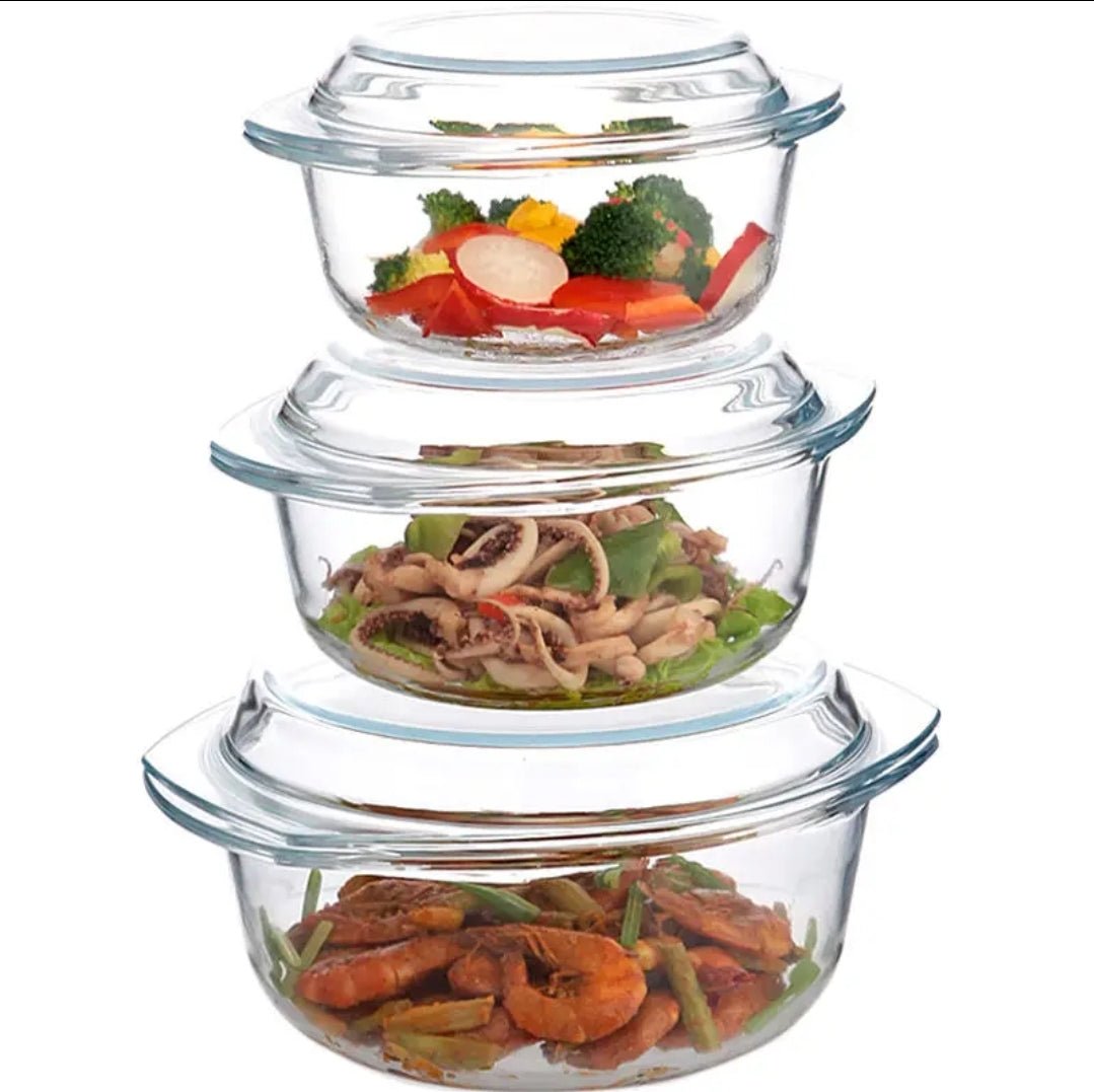 Round Casserole set with Glass Lid | - Elegant Households KE