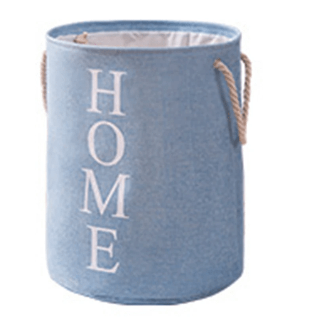 Round Cotton Linen Laundry Basket – Foldable Waterproof Hamper | - Elegant Households KE