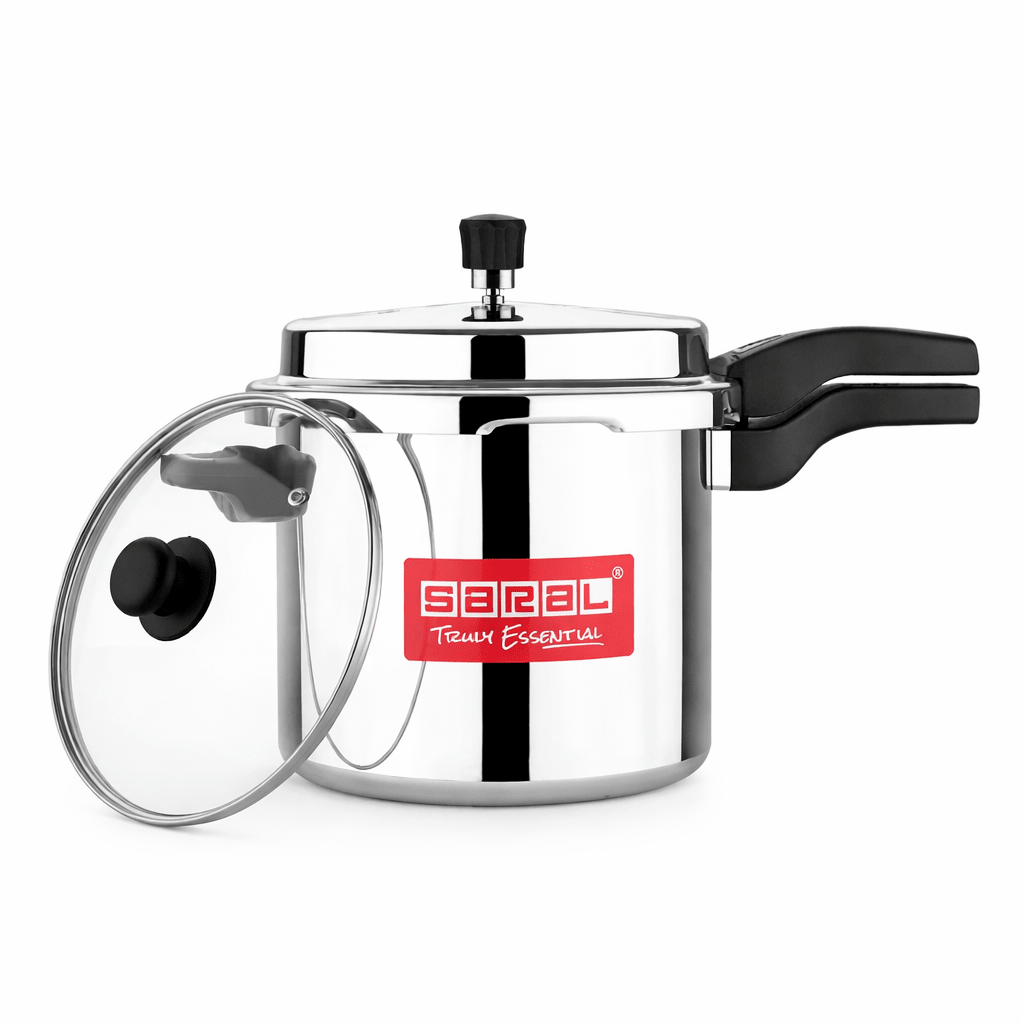 Saral 12L Aluminum Pressure Cooker with Glass Lid | - Elegant Households KE