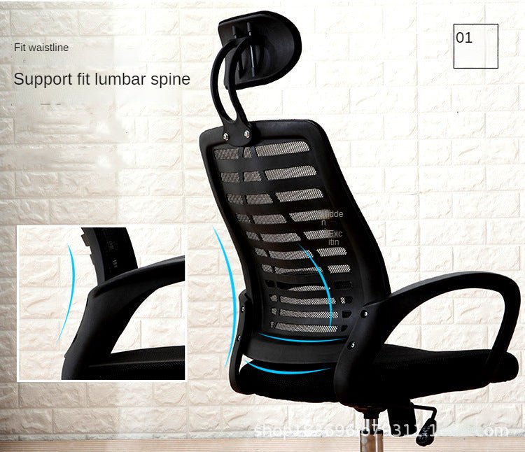 Office Chair - Ergonomic Secretarial Mesh Chair with Headrest