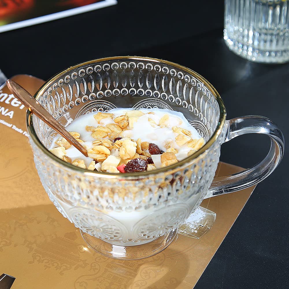 Set of 3 Romantic 500ml premium water/tea glass set, | - Elegant Households KE