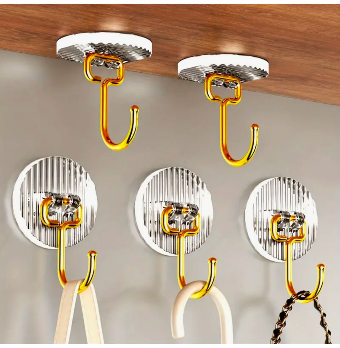 Set of 5 Golden Acrylic Hooks | - Elegant Households KE